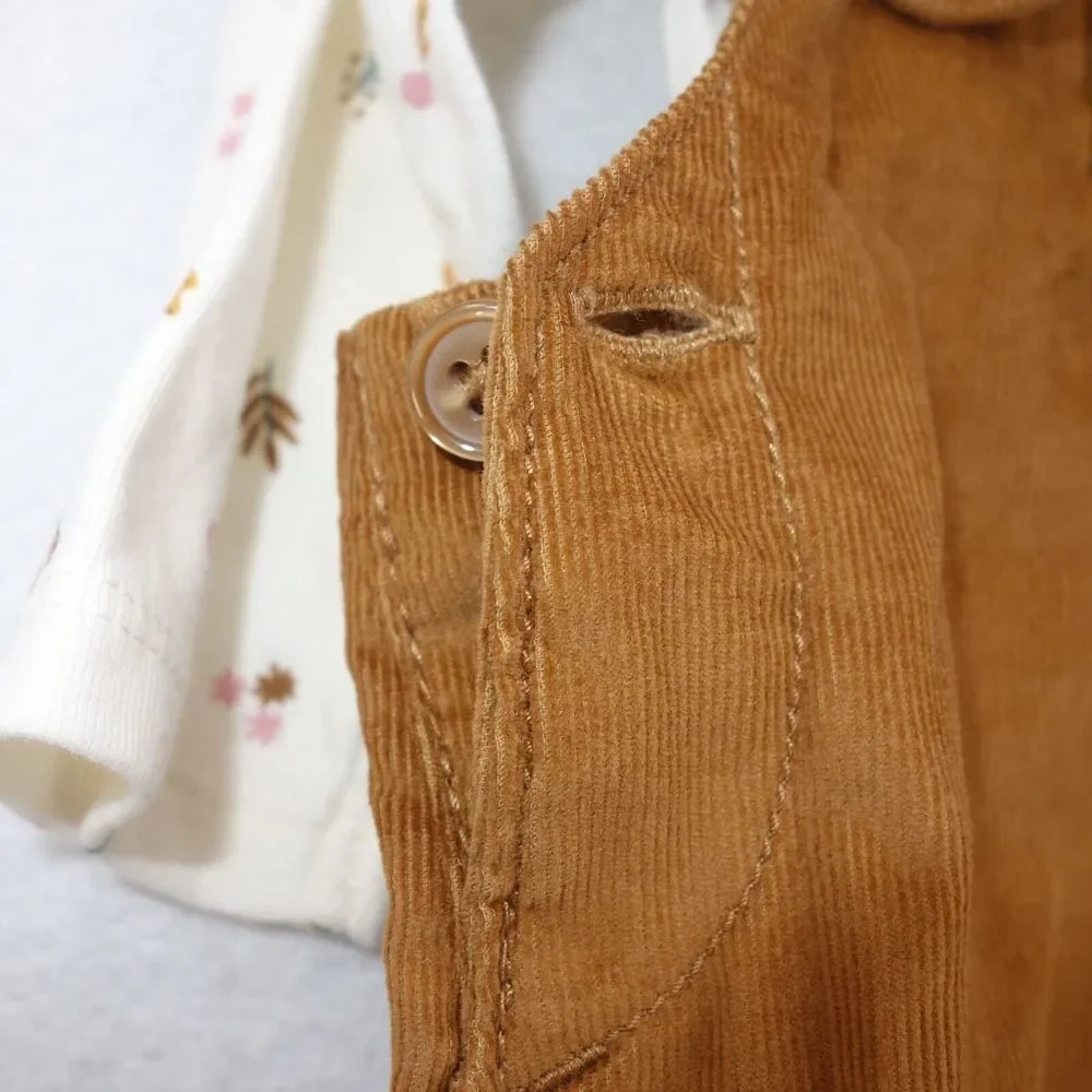 NEW Carter's Just One You Corduroy Romper Dress w/ Long Sleeve Shirt 6 Months